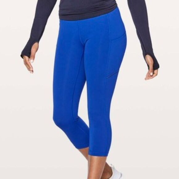 Lululemon Speed Up Crop 21” Leggings - Jet Stream - Size 4 - Picture 3 of 9
